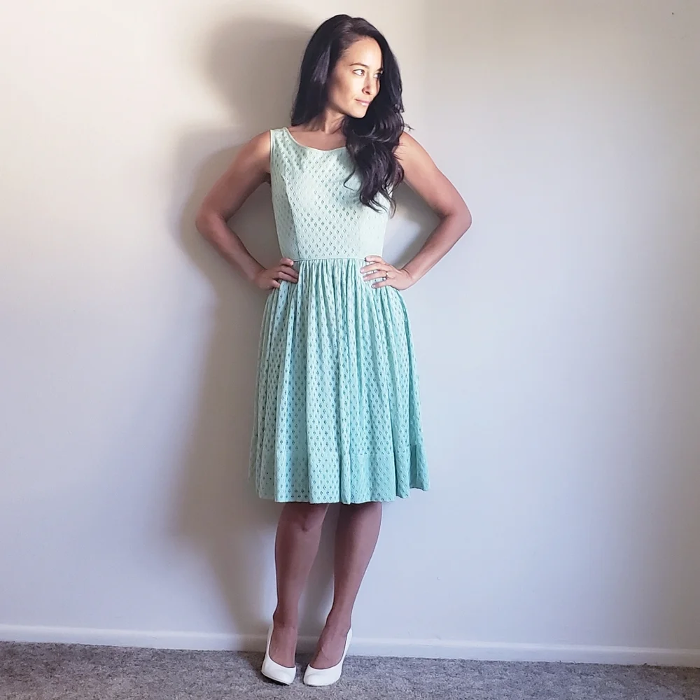 1950s Vintage Dress Jacket Set KerryBrooke by JC Penney's  Atomic Mint - Picture 7 of 15